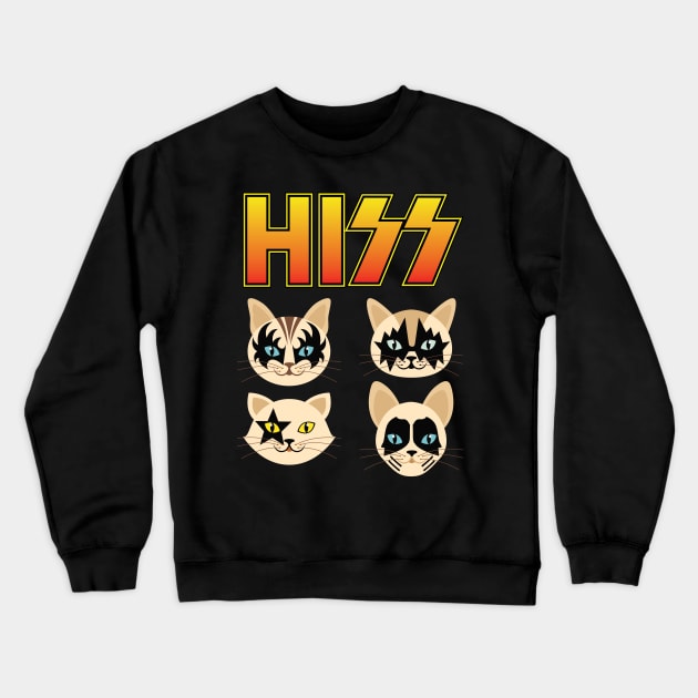 'Hiss Funny Cat Band' Cute Cats Adorable Crewneck Sweatshirt by ourwackyhome